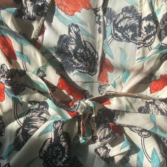 Floral Multicolored Wrap Top - Picture 3 of 4